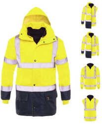 Geaca reflectorizanta 5IN1 Procera maneci detasabile impermeabila prolumo L Galben