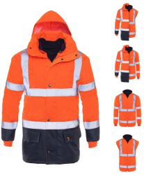 Geaca reflectorizanta 5IN1 Procera maneci detasabile impermeabila prolumo XXL Portocaliu 