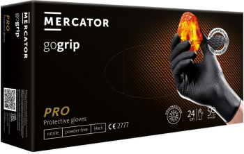 Manusi din nitril negre pentru mecanici de unica folosinta GOGRIP L 