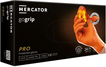 Manusi din nitril orange pentru mecanici de unica folosinta GOGRIP XL 