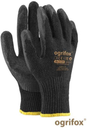 OX-DRAGOS Manusi de protectie acoperite cu cauciuc- set 12 buc 10 Negru