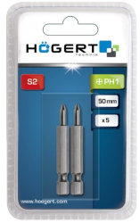 Set 2 biti de surubelnita Hogert hexagonal PH3 50mm 