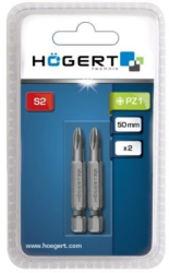 Set 2 biti de surubelnita Hogert hexagonal PZ1 50mm otel S2 