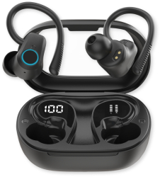 Casti wireless inteligente EM-HE-0059 Ecran LED inteligent Bluetooth 5.3 Sunet 3D HiFi Stereo bass puternic control tactil IPX4 microfon 