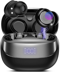 Casti wireless inteligente EM-HE029A Afisaj LED digital Bluetooth 5.1 HiFi control tactil microfon HD integrat reducere zgomot IXP4 