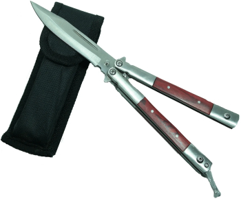 Cutit Briceag fluture Balisong Butterfly Lemn Maro 22 cm 