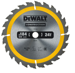 DeWALT - Disc Construction pentru fierastrau circular de mana 184x16x1.8mm DT1939-QZ 