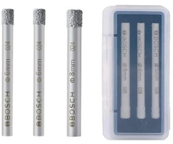 Set 3 burghie pentru placi ceramice Bosch Expert for Ceramic 6/6/8 mm 