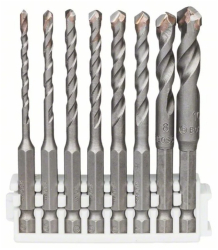 Set 8 burghie pentru placi ceramice HEX-9 Ceramic Bosch diametre 3-10 mm prindere hex 