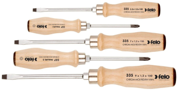 Felo - Set 5 surubelnite mecanice din lemn drepte 5.5/7/9 si PH1/2 33595198 