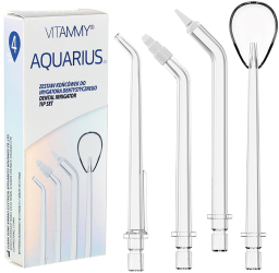 Set 4 rezerve duze profesionale Vitammy Aquarius pentru irigatorul bucal Vitammy Aquarius Transparent 