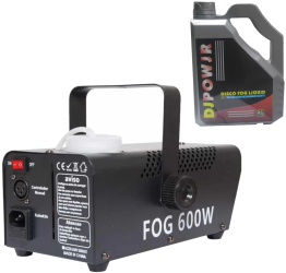 Set masina de fum 600 W si lichid 4.5 l IdeallStore® LED jocuri de lumini Wireless negru 