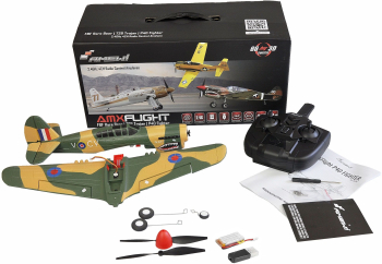Avion RC cu telecomanda P40 Fighter/ Gyroscop care stabilizeaza zborul/Lungime 328 mm/Anvergura 385mm/ 2.4Ghz/ 4 canale/ Flip 360/ RTF/14+ 