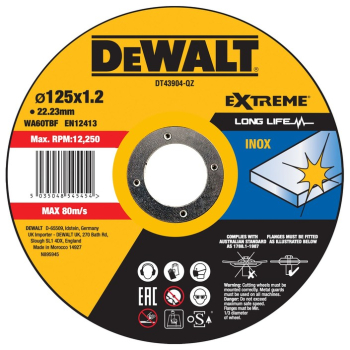 DeWALT - Disc debitare inox 125x22.23x1.2mm DT43904-QZ 