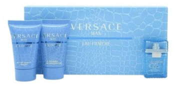 Set cadou Versace Man Eau Fraiche pentru barbati EDT 50 ml + 50 ml gel de dus + 50 ml balsam dupa ras 