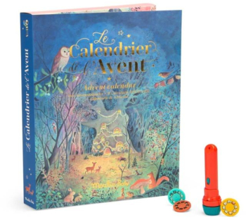 Calendar de Advent Lanterna cu 24 de discuri cu povesti Big Family Moulin Roty 