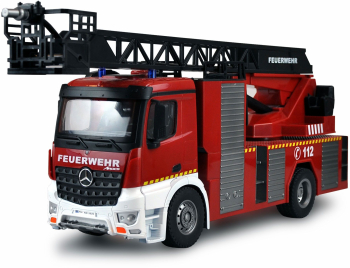 Camion RC cu telecomanda Mercedes-Benz Arocs Pompieri cu scara functionala/stropeste cu apa/Lungime58 cm/Scara 1 18/2 4GHz/Lumina LED/RTR/8+ 