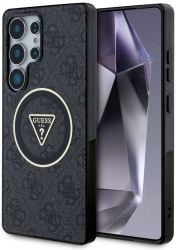 Husa pentru Samsung Galaxy S25 Ultra - Guess IML Metal Glitter 4G Circle Triangle MagSafe GUHMS25LHG4PRTGK - Black 