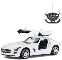 Masina cu telecomanda Mercedes-Benz SLS alb scara 1 14 