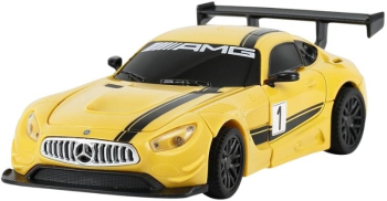 Masinuta convertibila metalica lumini si sunete Mercedes Benz GT3 galben scara 1 32 