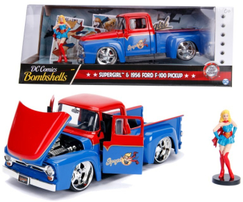 Masinuta metalica DC Comics Bombshells 1956 Ford Super Girl scara 1 24 