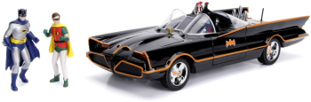 Masinuta RC Batmobile scara 1 18 cu 2 figurine Batman si Robin 