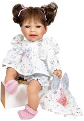 Papusa Nines DOnil Little Susi Dou Dou cu sunete parul saten jucarie miros de vanilie 40 cm 