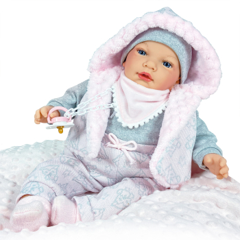 Papusa Nines DOnil Snow nou-nascut cu sunete si miros de vanilie 45 cm 