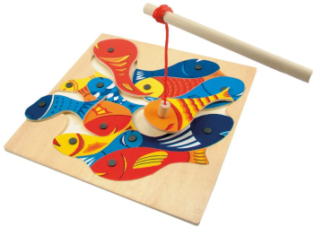 Puzzle din lemn - Joc magnetic de pescuit 