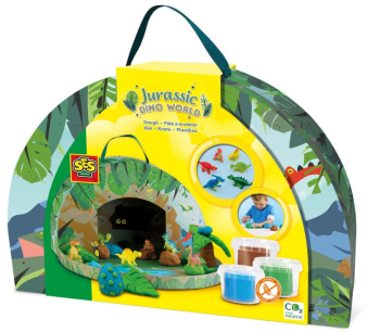 Set creativ - Lumea dinozaurilor din plastilina geanta tematica 