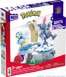 Set cuburi constructie Pokemon 183 piese - Mega ziua cu zapada a lui Piplup si Sneasel 
