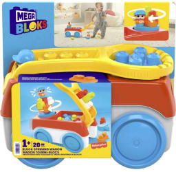 Set de constructie 20 piese cu carucior Mega Bloks 