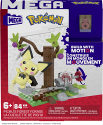 Set de constructie Pokemon Mega 84 piese - Forajele forestiere ale lui Pichu 