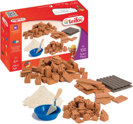 Set de constructie sortiment de caramizi cu mortar si accesorii Teifoc
