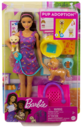 Set de joaca cu papusa Barbie Pup Adoption 