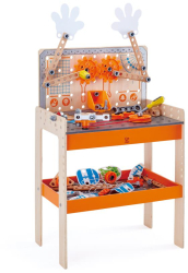 Set de joaca din lemn Hape - Banc de lucru Deluxe 79 piese 