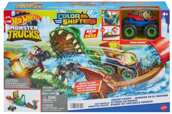 Set de joaca Hot Wheels Monster Truck Color Shifters - Atacul crocodilului 