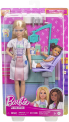 Set de joaca papusa blonda Barbie Cariere - Stomatolog 