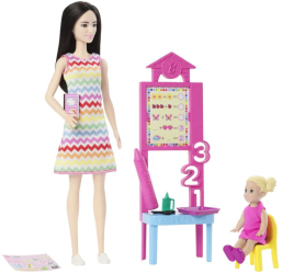 Set de joaca papusa bruneta Barbie Cariere - Profesoara 