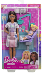 Set de joaca papusa bruneta Barbie Cariere - Stomatolog 