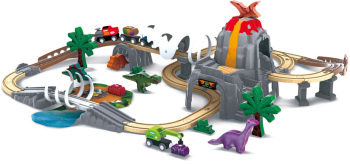 Set de joaca trenulet aventura Dino Hape 61 piese 