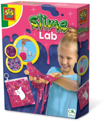 Set de mixat slime roz cu sclipici si margele - Unicorn 