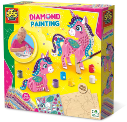 Set de pictura pentru copii cu diamante adezive si unicorn 