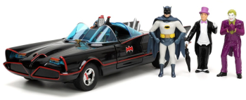 Set masinuta metalica Batmobile 1 24 si 4 figurine 