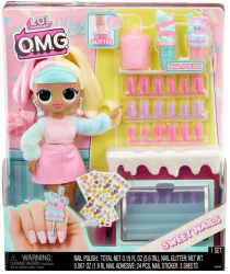 Set papusa cu accesorii L.O.L. Surprise OMG Sweet Nails Candylicious Sprinkles Shop 