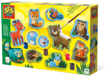 Set pentru copii cu mulaj si pictura cu animale din padure 