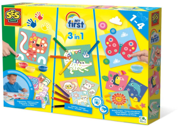 Set pictura 3 in 1 - PIctura cu degete colorare si lipirea formelor 