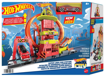 Statia de pompieri Super Loop Hot Wheels 
