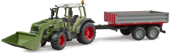 Tractor Bruder Fendt Vario 211 cu incarcator frontal si remorca 