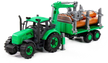 Tractor cu remorca lemne Progresso 40x11.5x17 cm Polesie 